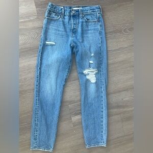 Levi's Light Blue Distressed Boyfriend Jeans